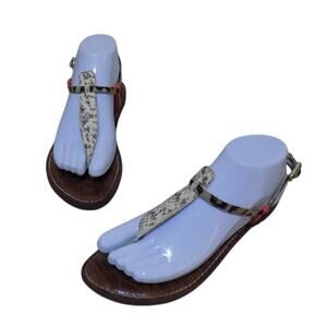 Sam Edelman Sandals‎ Women 8 Animal Print Gigi Thong Leather Summer Vacation